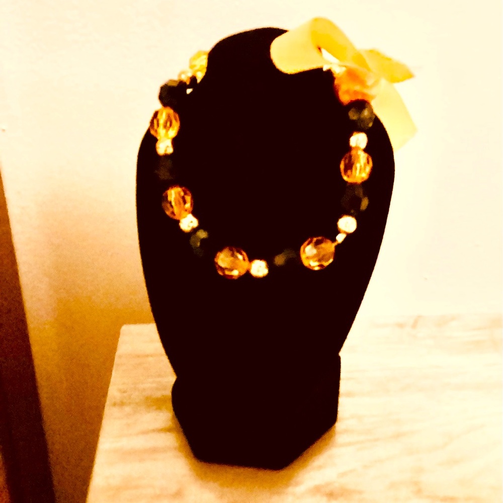 Beautiful handmade yellow and black in color bracelet